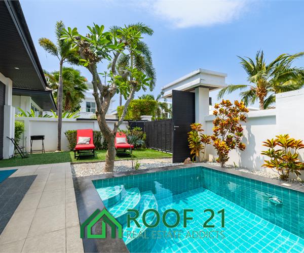 For SALE The Pool Villa Modern Style 2 Bedrooms 2 Bathrooms 102.5 Sqm only 3 km from Jomtien beach / S-0766K